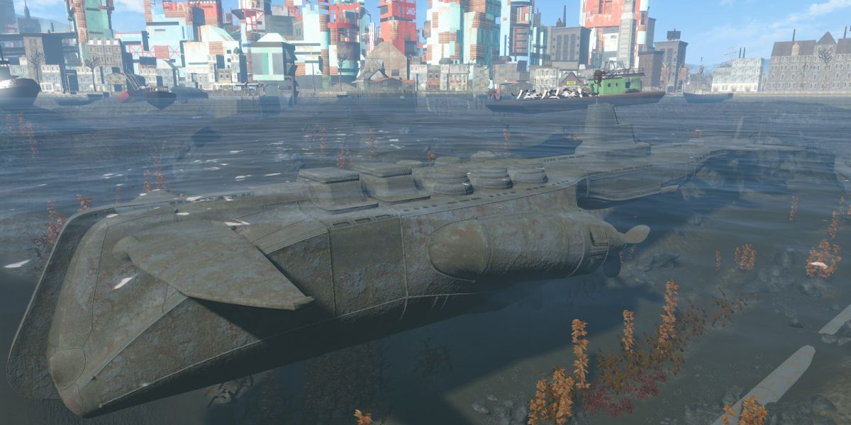 The submerged Yangtze submarine in Fallout 4