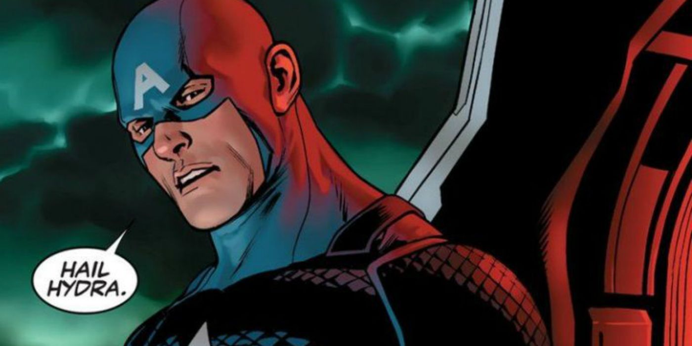 Captain America saying Hail HYDRA in Marvel Comics.