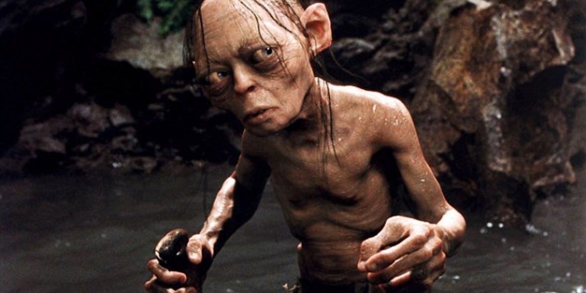 Gollum as he appeared in Lord of the Rings