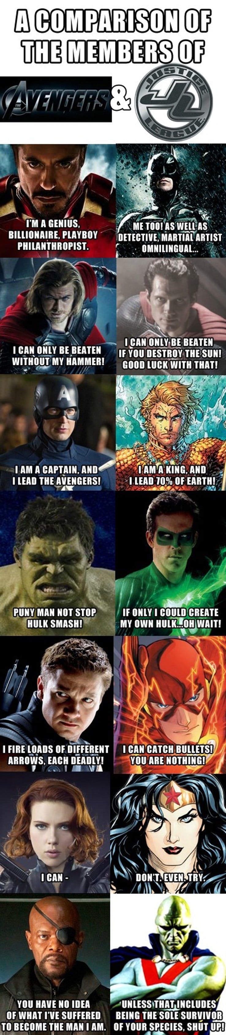 man of steel vs avengers meme