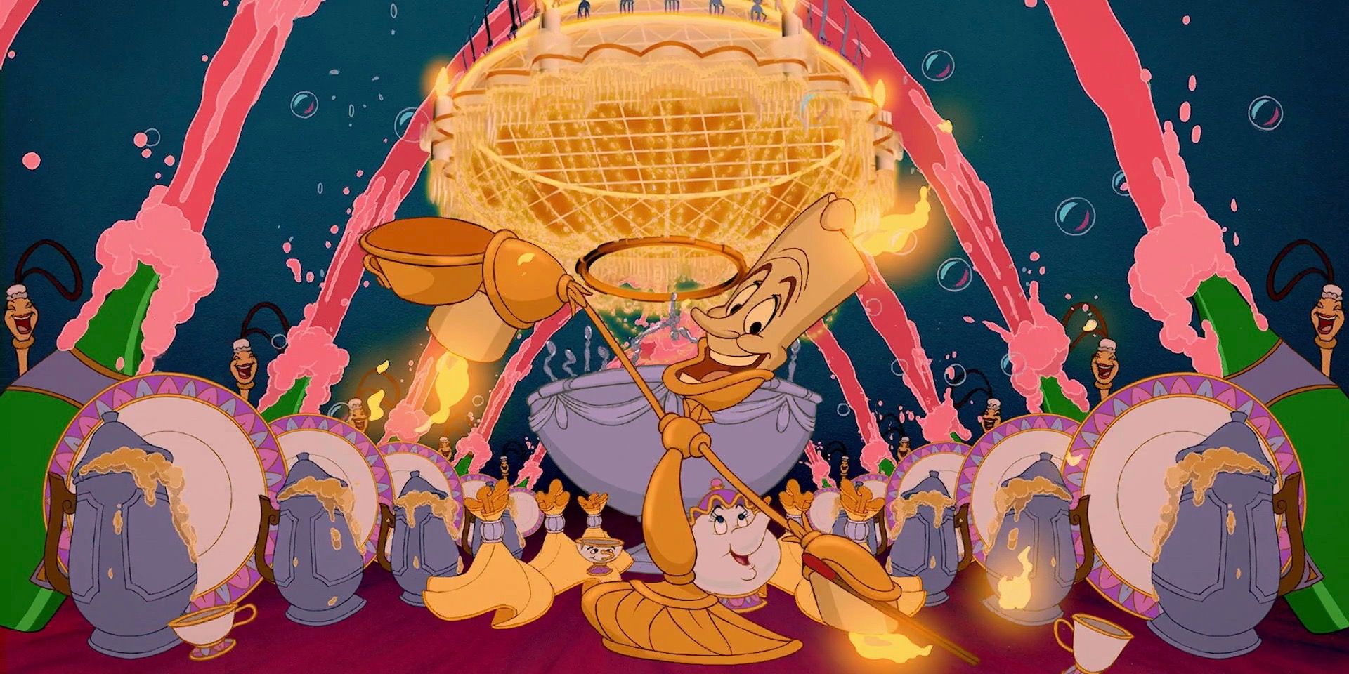 Lumiere in the finale of Be Our Guest from Beauty and the Beast