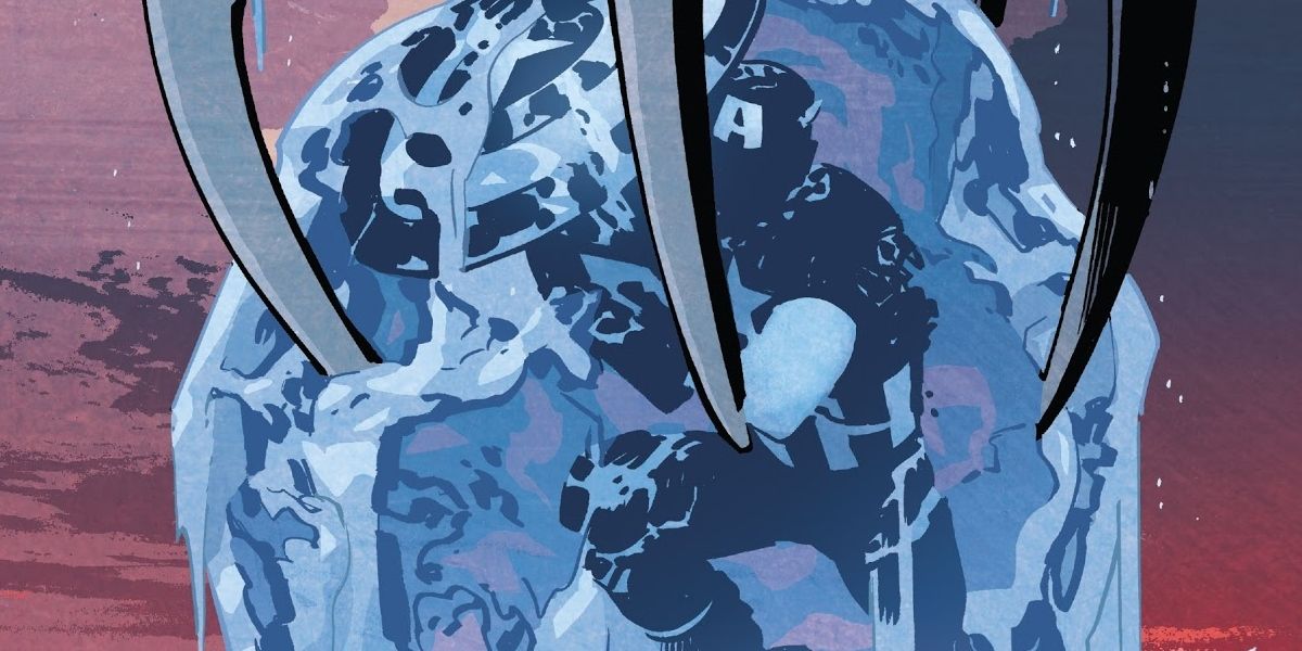 A frozen Captain America is plucked out of the ice from Marvel Comics 