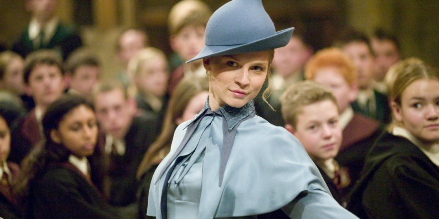 Fleur Delacour enters Hogwarts with Beauxbatons in Harry Potter