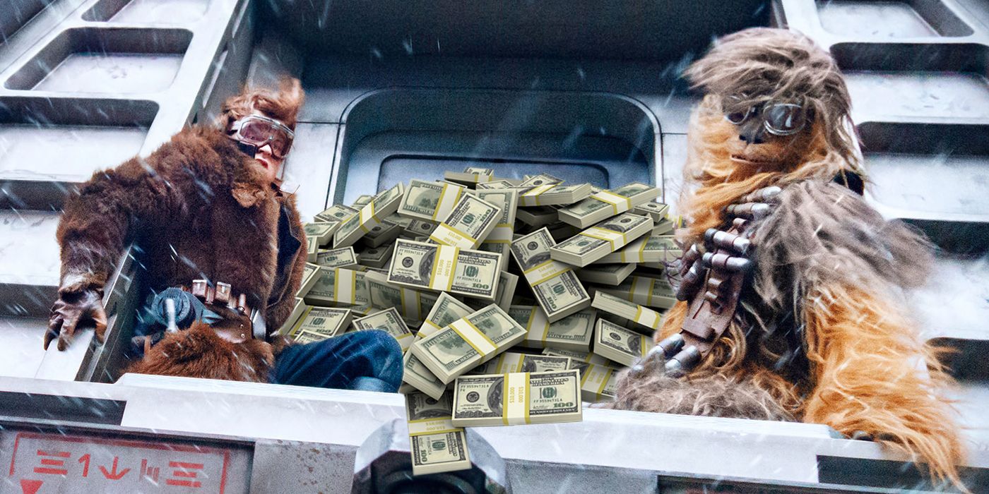 Han Solo and Chewbacca with Money in Solo A Star Wars Story