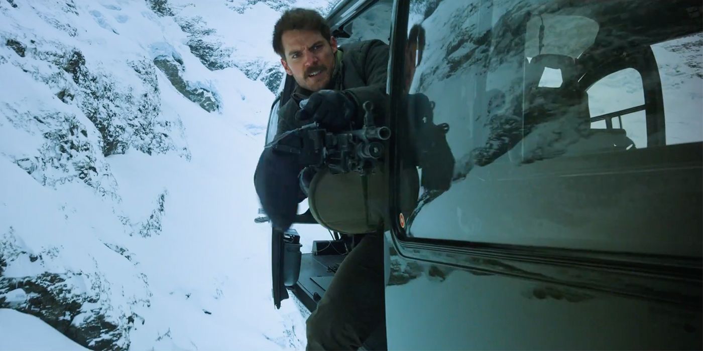 Henry Cavill in helicopter in Mission Impossible Fallout