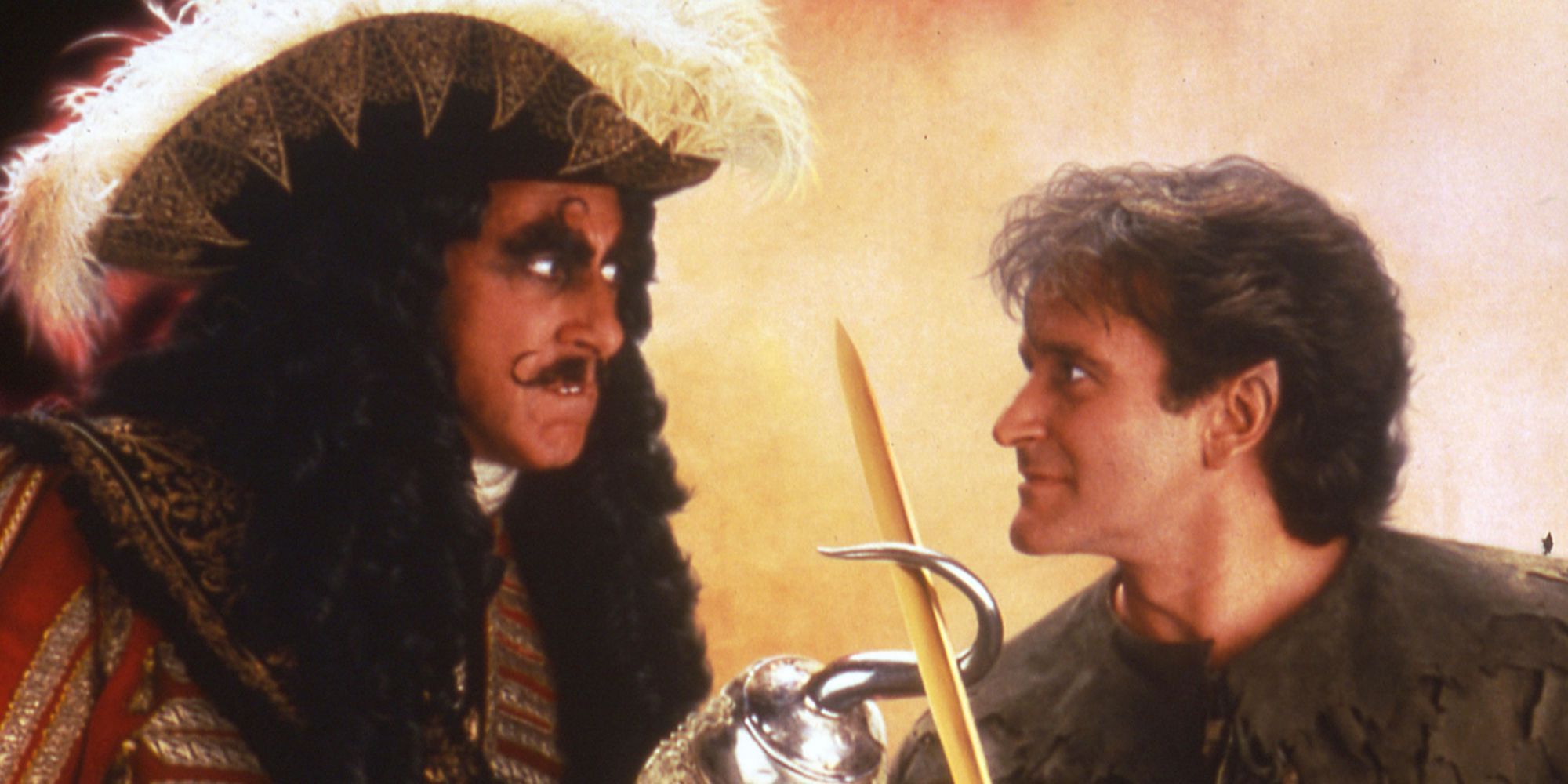 Hook Dustin Hoffman as Hook vs Robin Williams as Peter Pan