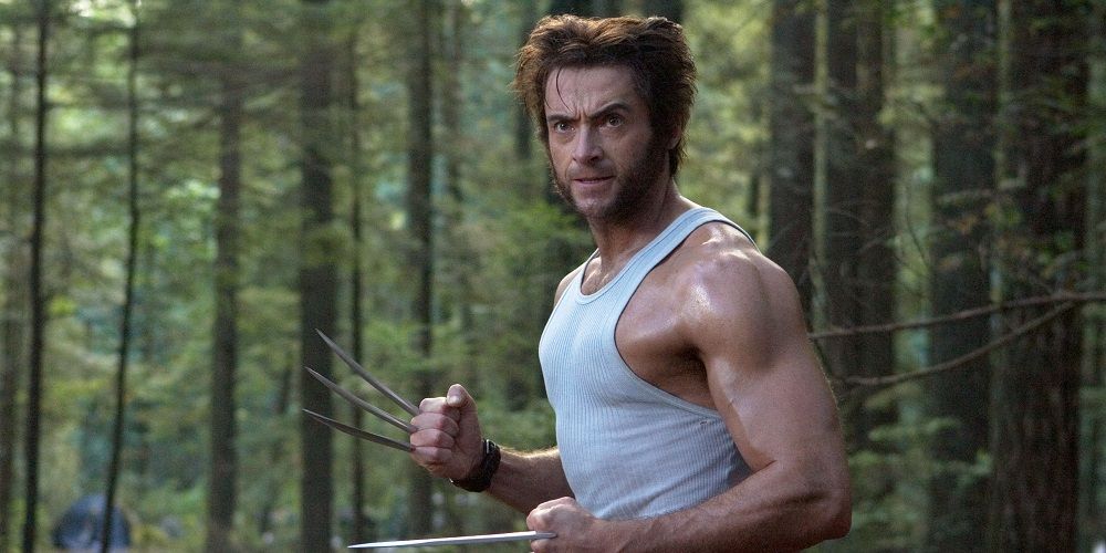 Hugh Jackman as Wolverine in the woods in X-Men The Last Stand