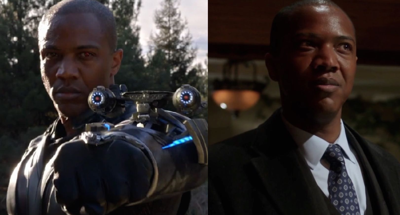 J August Richards as Deathlok in Agents of SHIELD and Mr Blank in Arrow