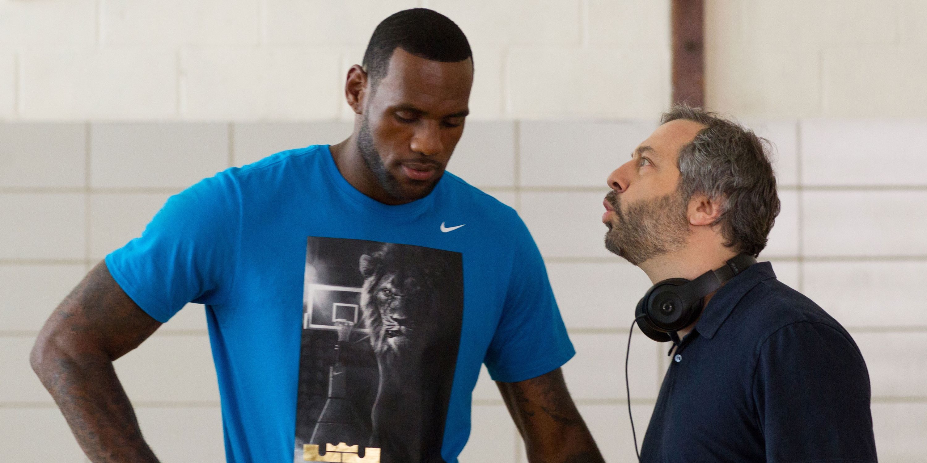 LeBron James and Judd Apatow filming Trainwreck