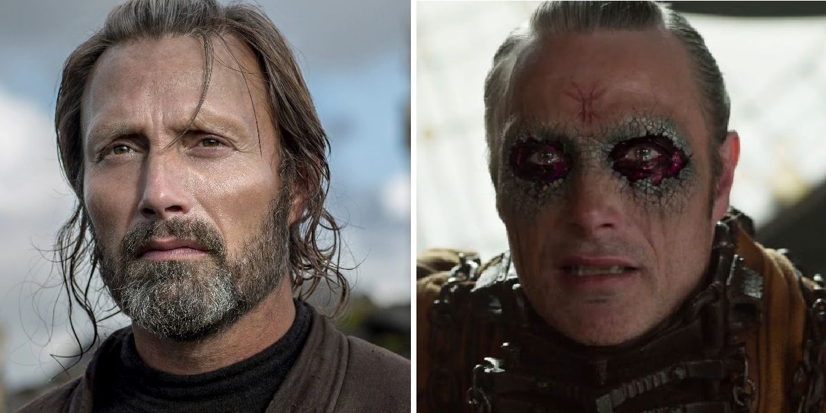 Mads Mikkelsen as Galen Erso in Star Wars Rogue One and Kaecillius in MCU Doctor Strange