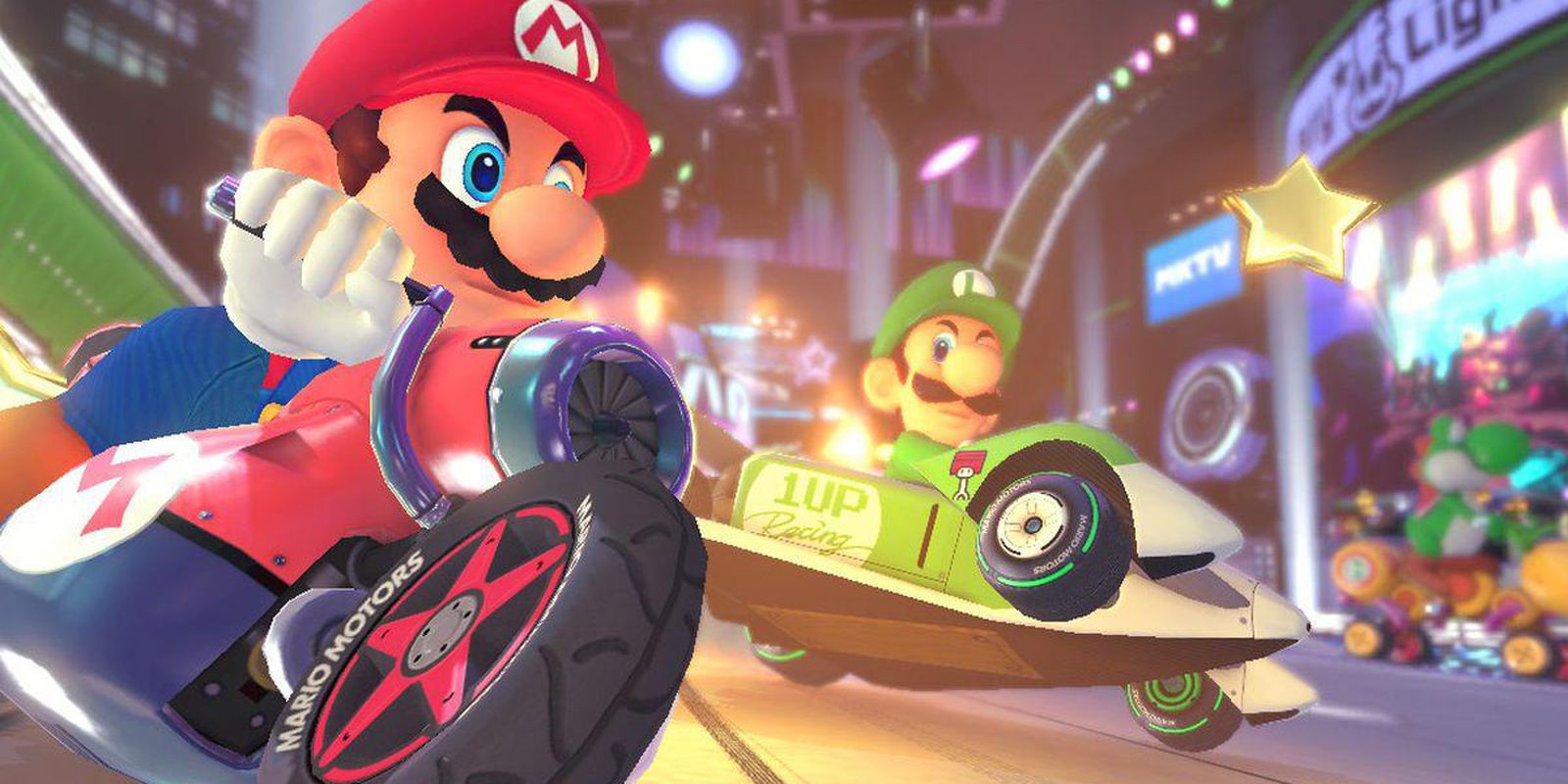 Mario and Luigi in Mario Kart