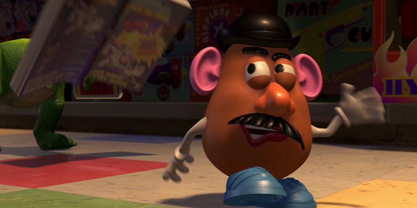 Mr. Potato Head looking skeptical in Toy Story 2