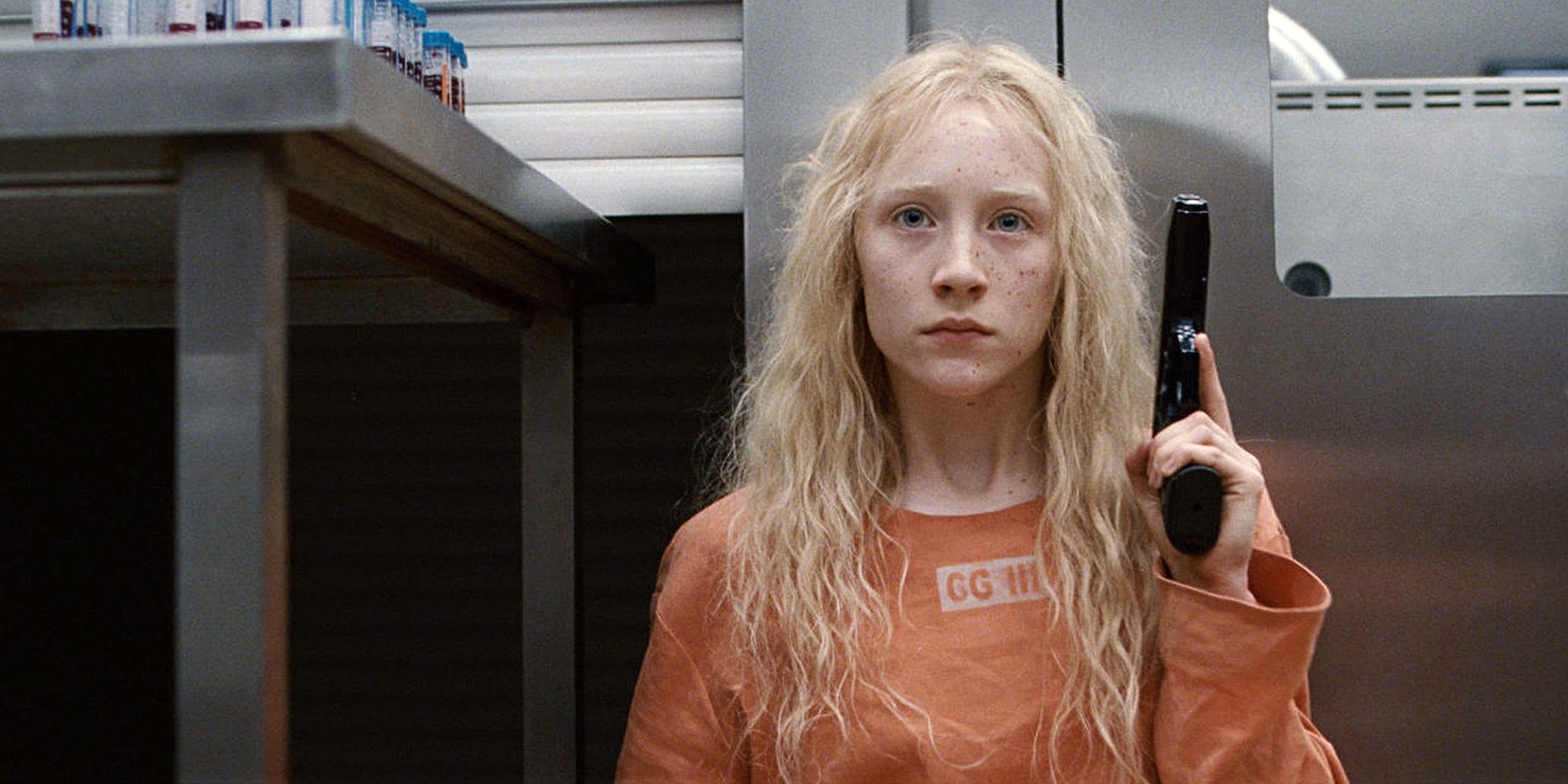 Saoirse Ronan holding a gun in Hanna