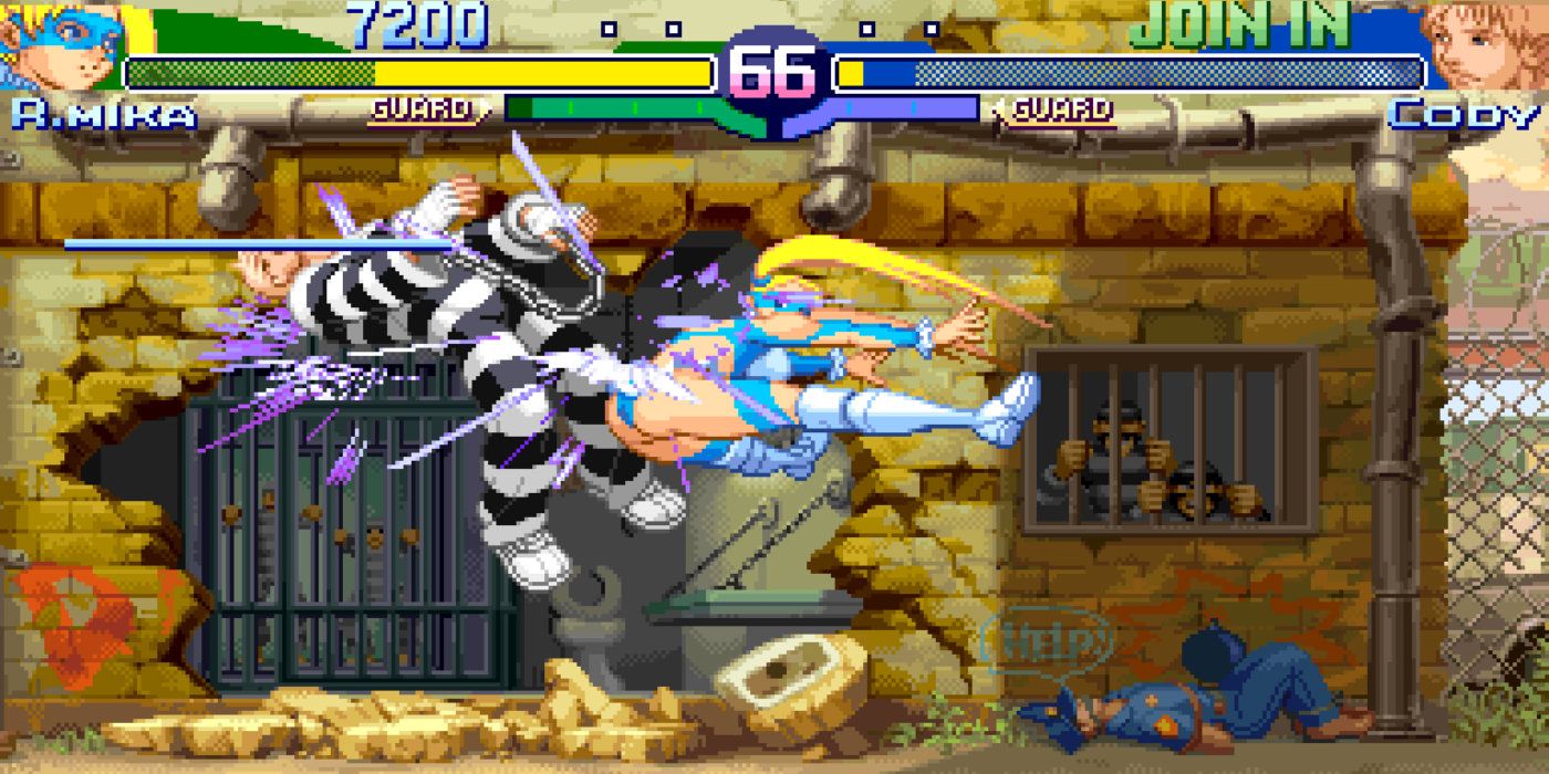 Street Fighter Alpha 3 Cody vs R. Mika Rainbow Mika