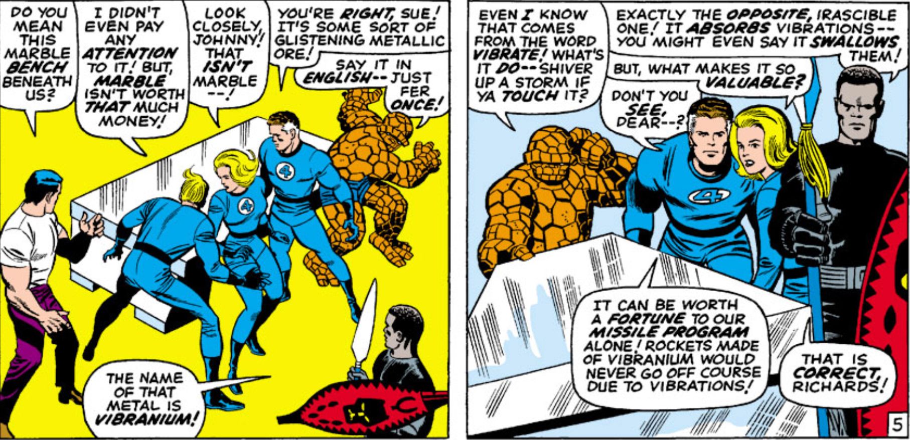 TChalla Introduces Vibranium in Fantastic Four Issue 52