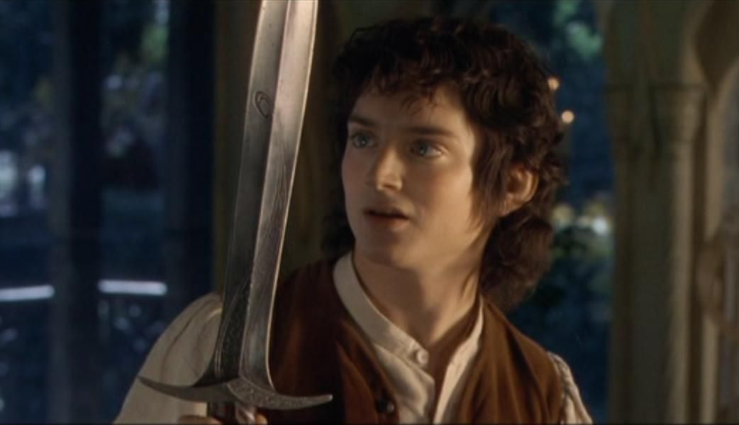Frodo holding Sting