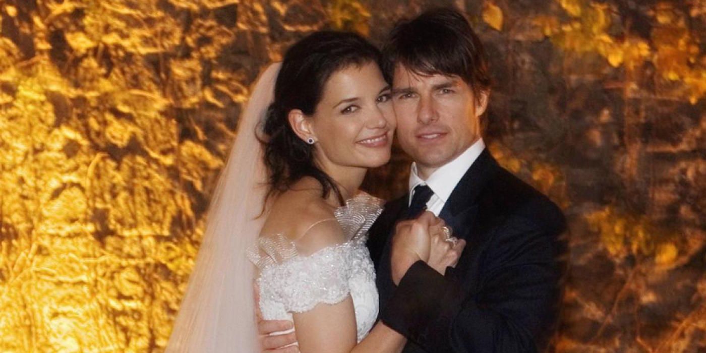 Katie Holmes and Tom Cruise at their wedding