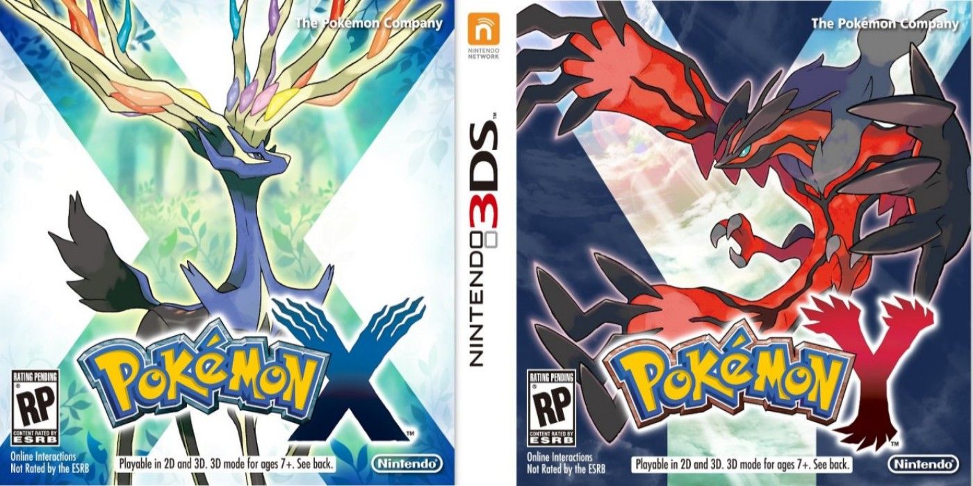 Image fractionnée montrant les couvertures de Pokémon X et Y.