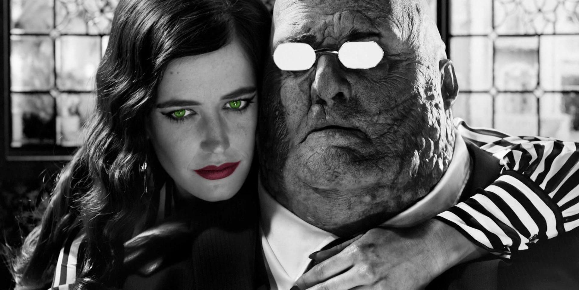 Eva Green and Stacy Keach as Ava Lord and Wallenquist in Sin City: A Dame To Kill For (2014)