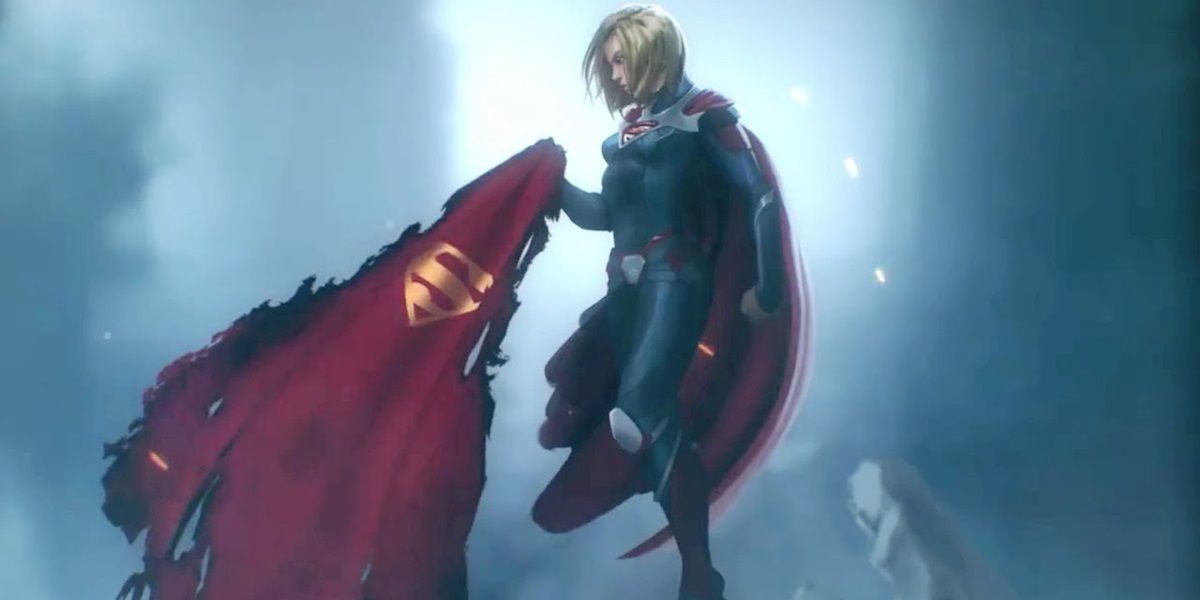 Supergirl holds a cape in DC Comics