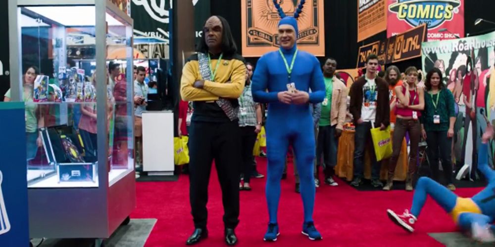 Michael Dorn as Worf and Patrick Warburton as the Tick in Ted 2