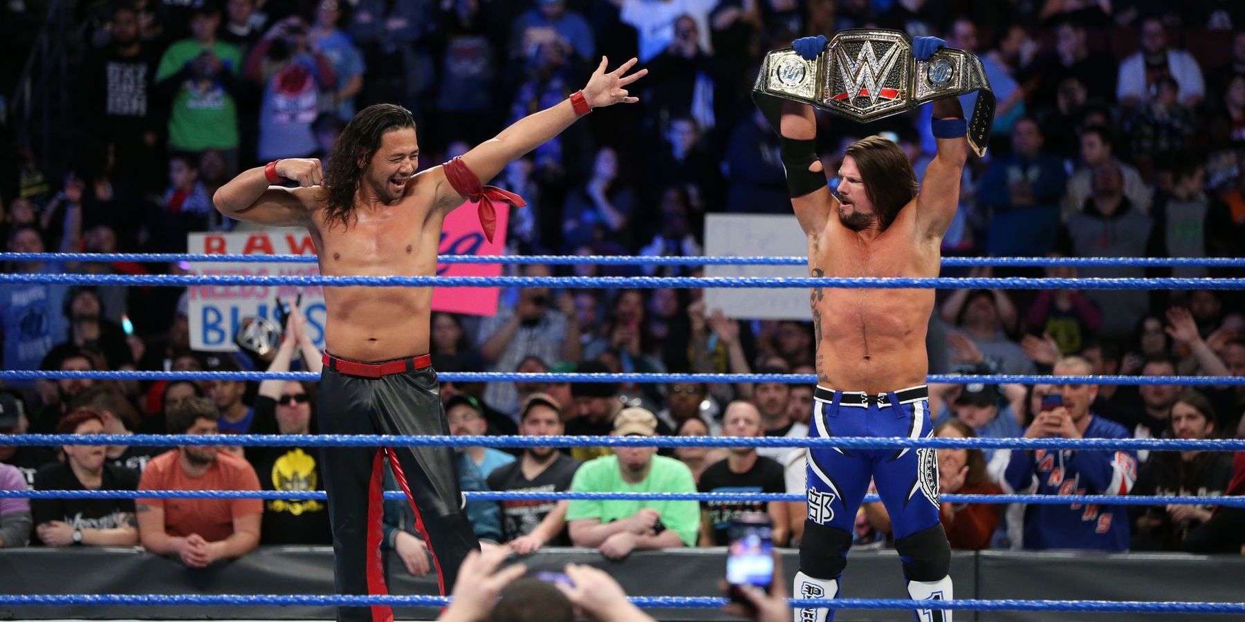 AJ Styles and Shinsuke Nakamura on WWE Smackdown