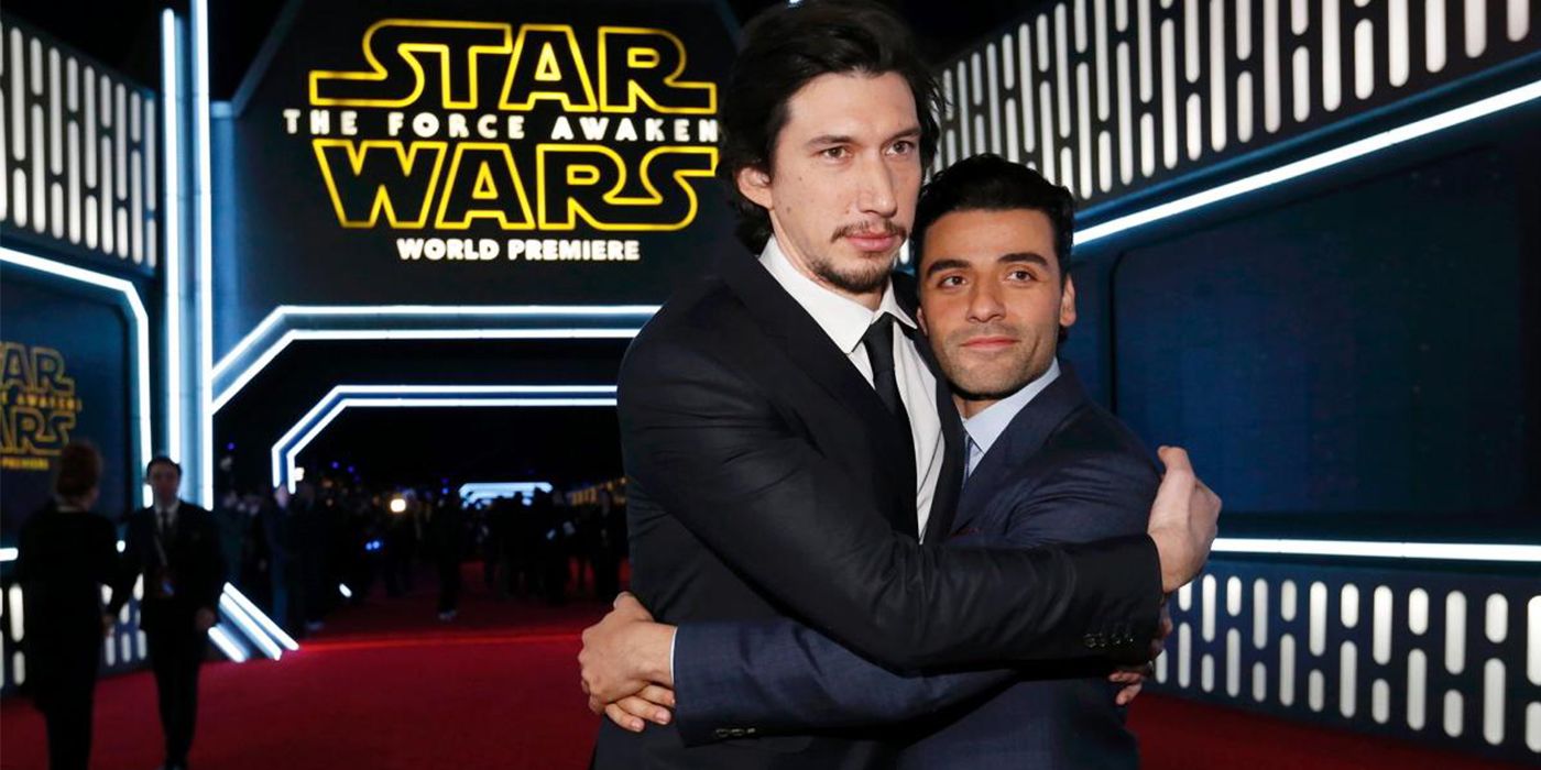Adam Driver and Oscar Isaacs at the Force Awakens world premiere