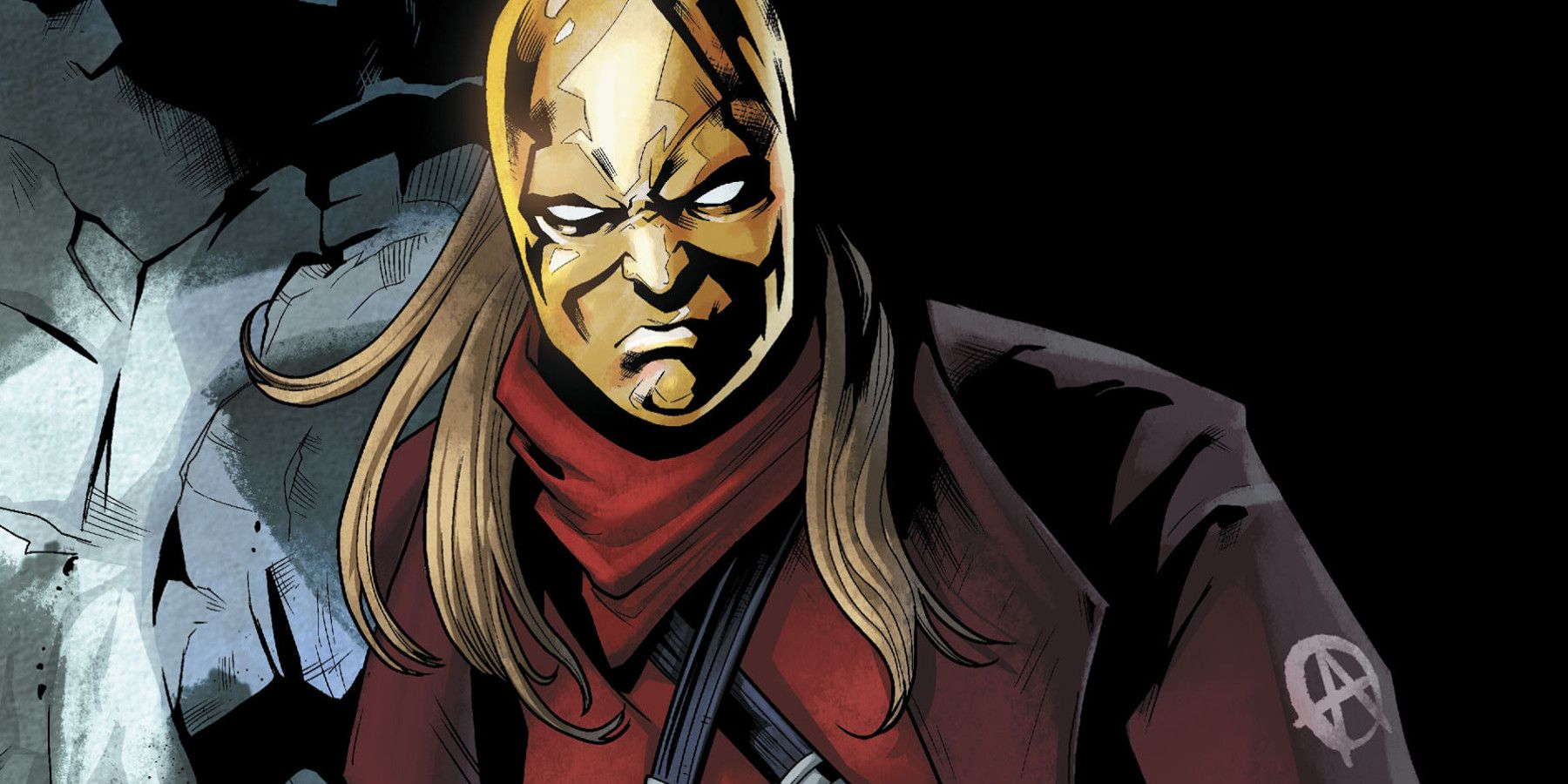 Anarky wearing his costume in the comics.