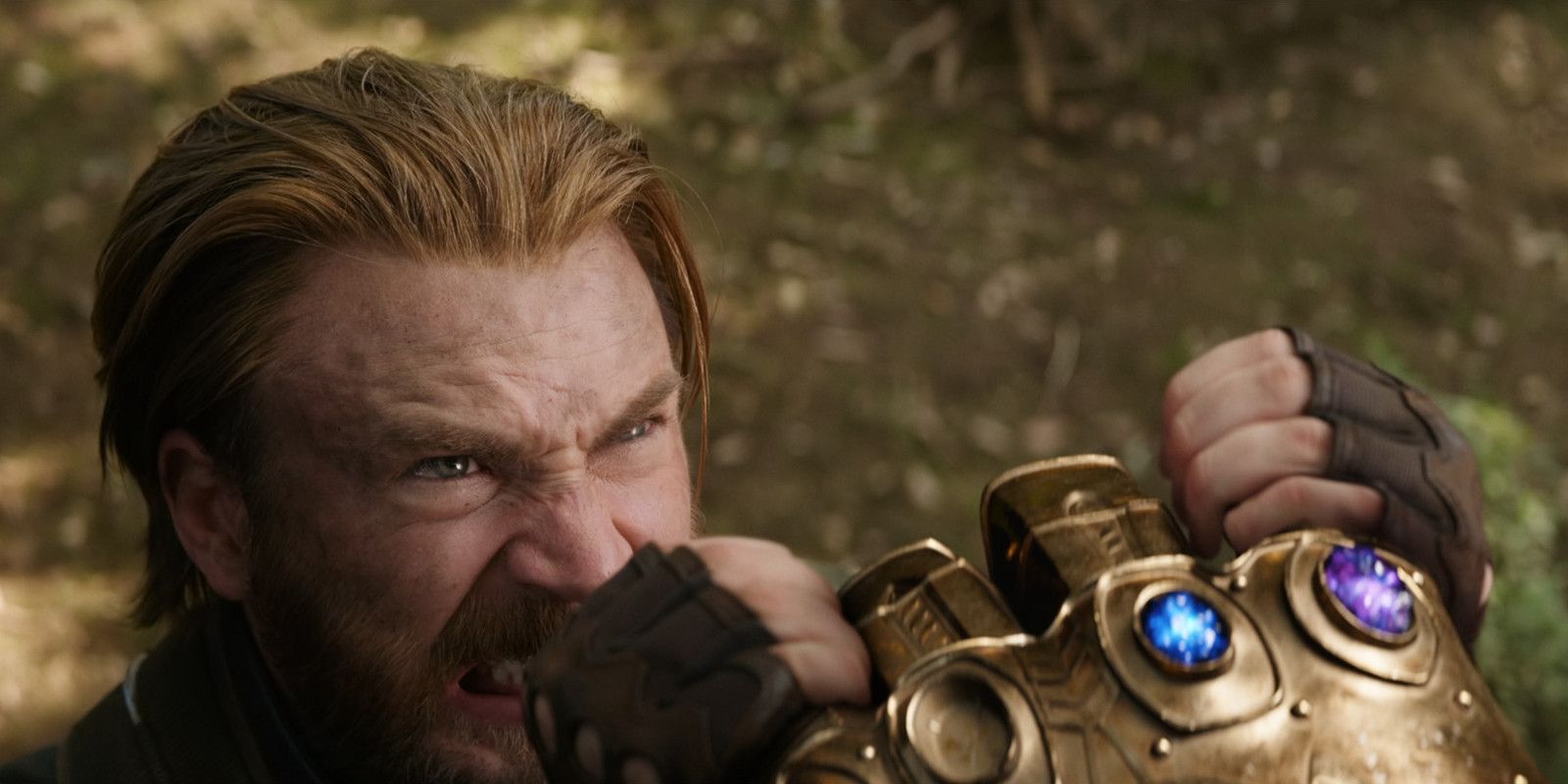 Steve Rogers grabs the Infinity Gauntlet in Avengers Infinity War