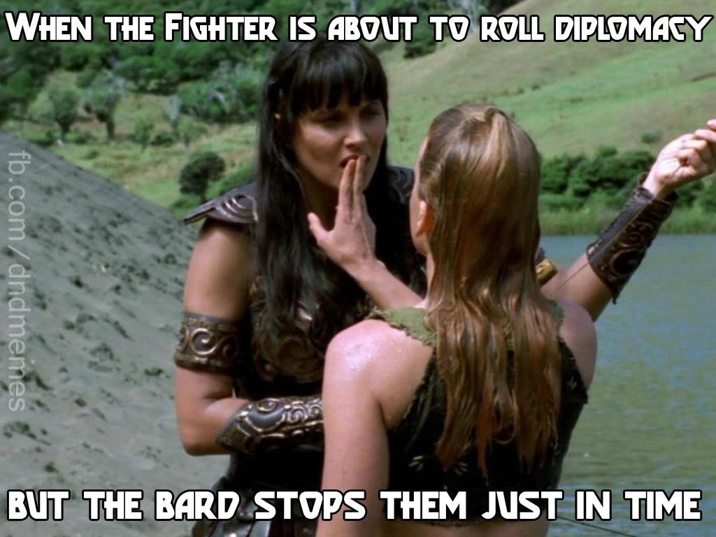 Dungeons and Dragons Bard Fighte Diplomacy Xena Gabrielle