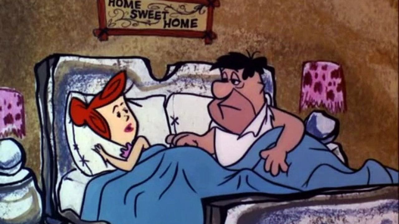 Fred and Wilma Sharing the Same Bed in The Flintstones