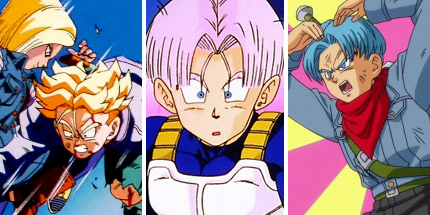 I realized that BoG movie Kid trunks was supposed to have blue hair, while  Super manga kid trunks Also have blue Hair, unlike the animated version  which got purple hair : r/Dragonballsuper