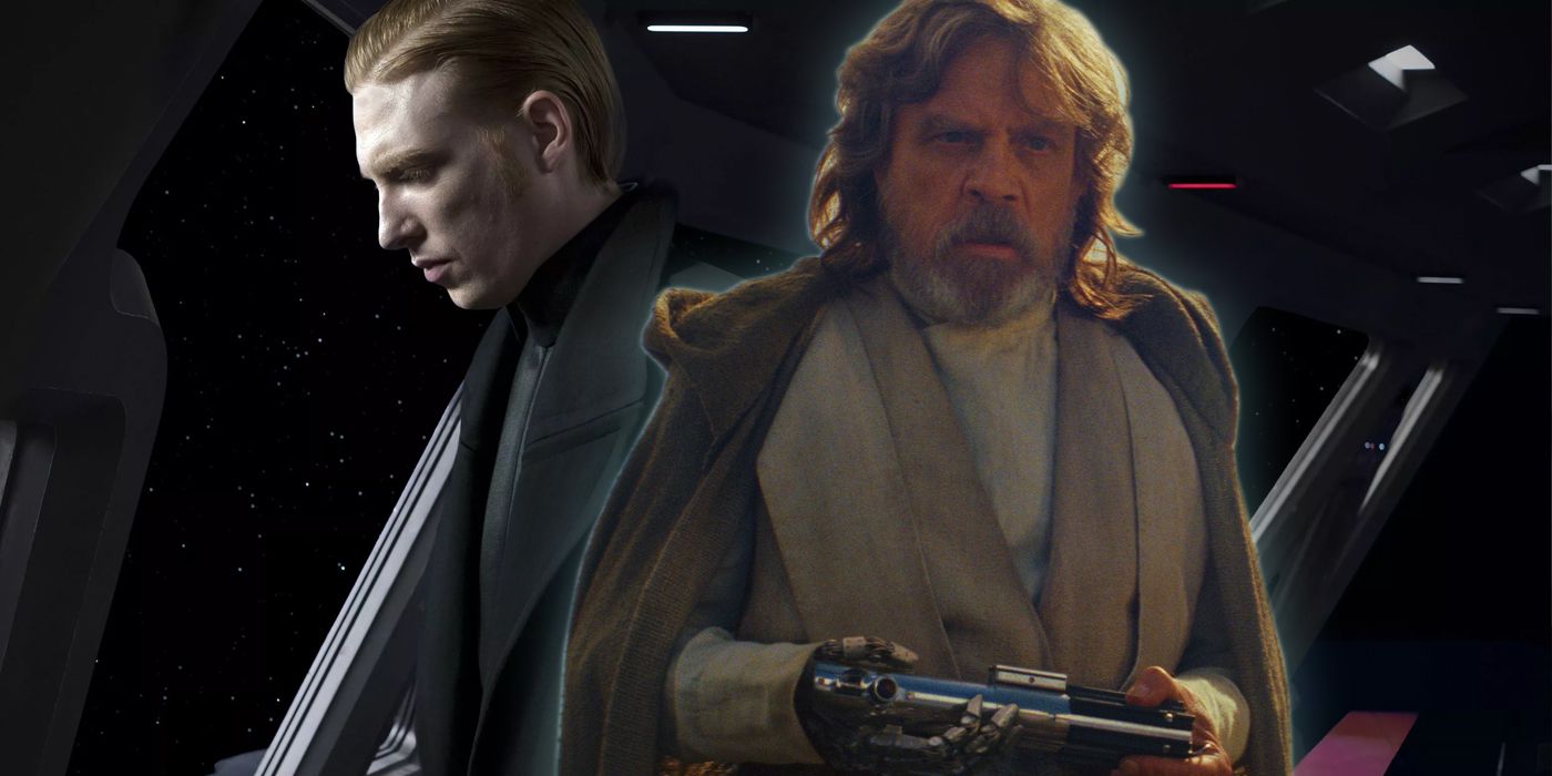 General Hux and Luke Skywalker in Star Wars The Last Jedi
