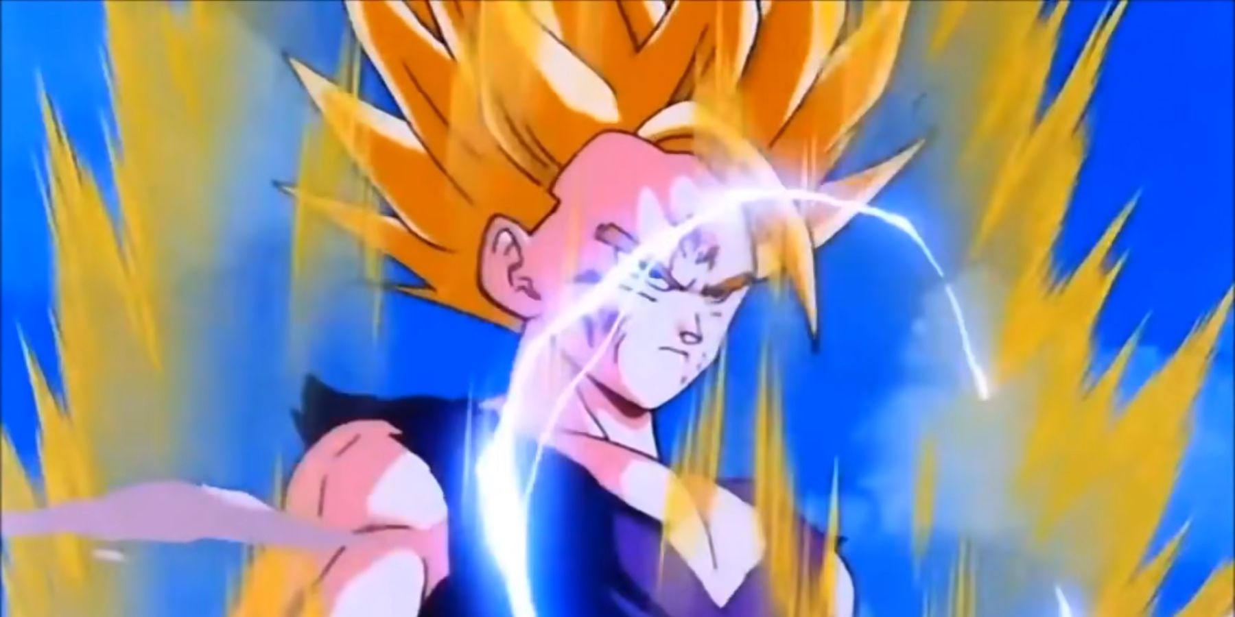 Gohan achieving Super Saiyan 2 for the first time in Dragon Ball Z