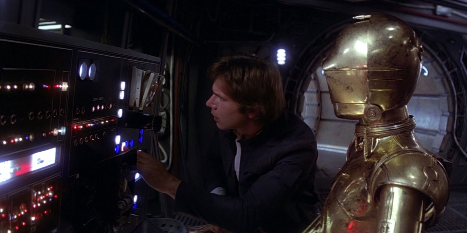 Han Solo and C-3PO On The Millennium Falcon in Star Wars
