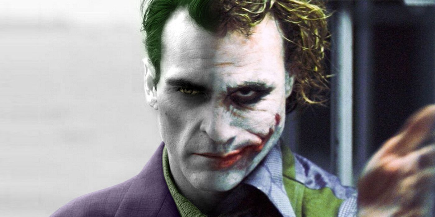 Heath Ledger and Joaquin Phoenix as the Joker