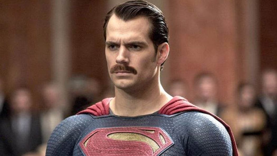 Henry Cavill as Superman with a mustache in Dawn of Justice