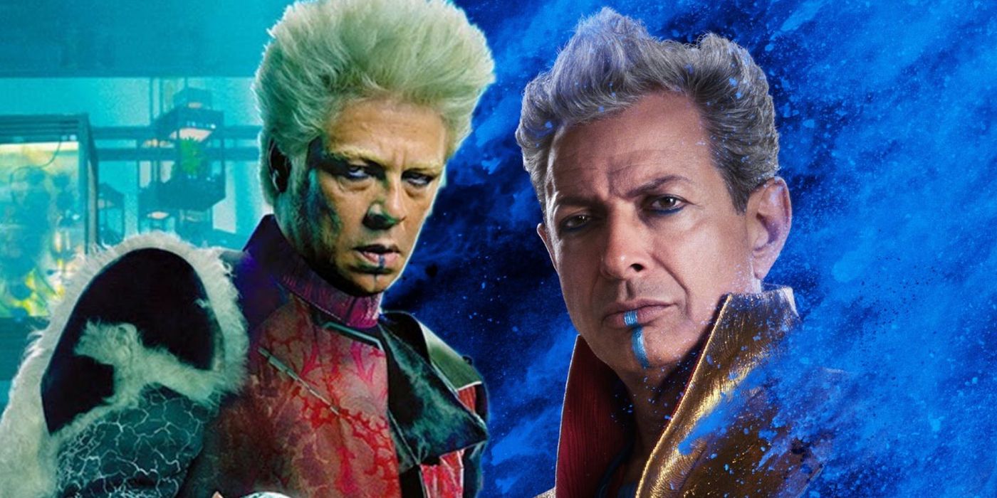 A blended image features Jeff Goldblum as Grandmaster and Benicio del Toro as Collector in Marvel Cinematic Universe