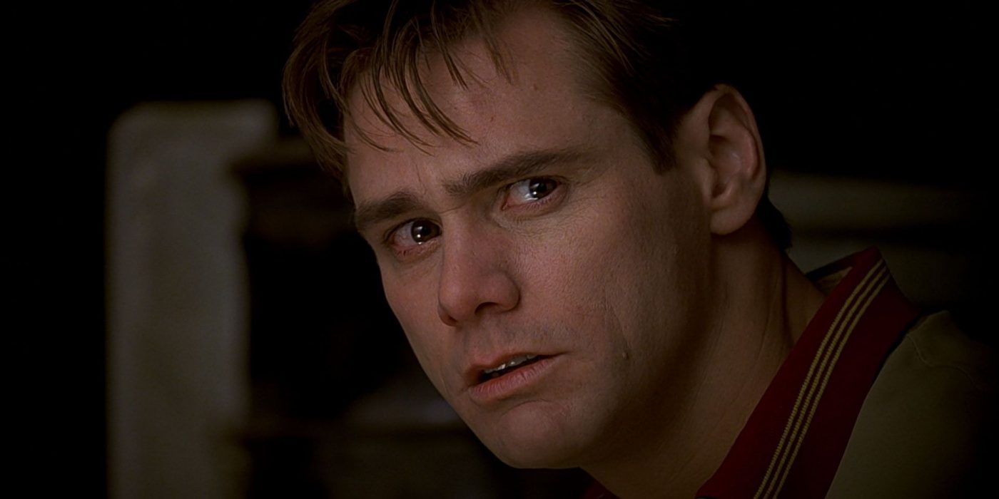 Jim Carrey on the verge of tears in The Truman Show