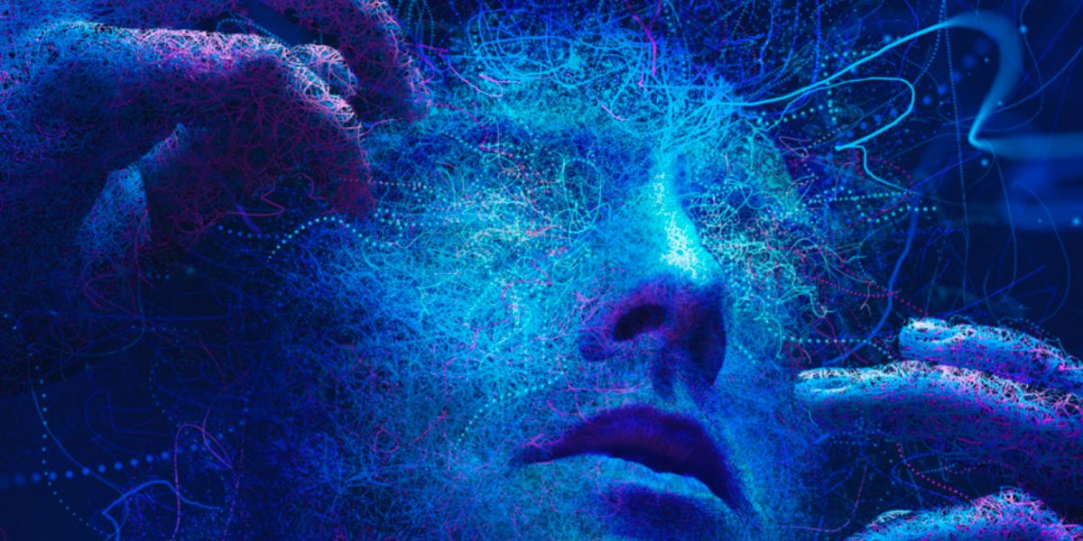 Blue and purple impressionist style string is used to represent David Haller's mind in Legion
