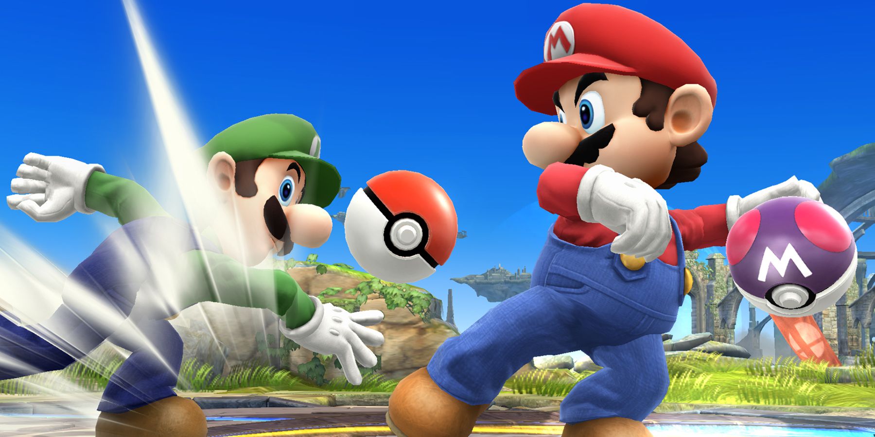 Mario and Luigi in Smash Bros