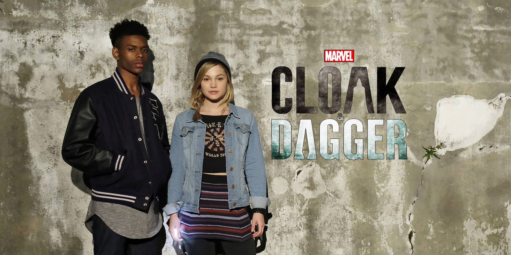 Poster for the show Marvel's Cloak &amp; Dagger showing the main characters
