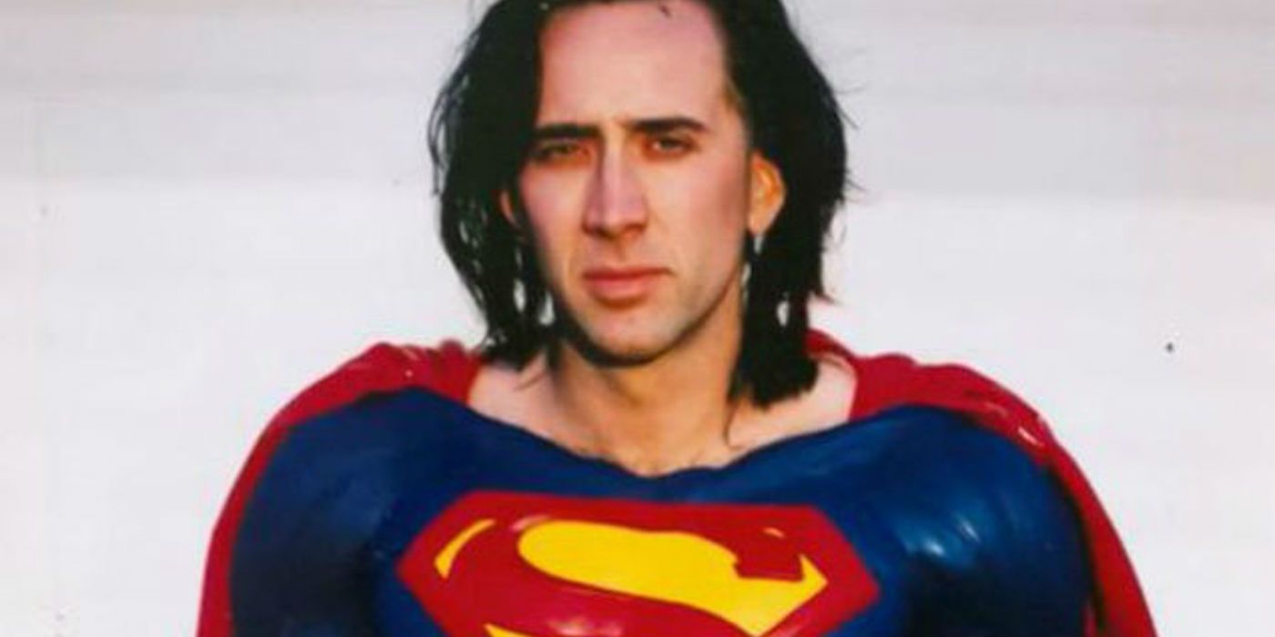 Nic Cage dressed as Superman