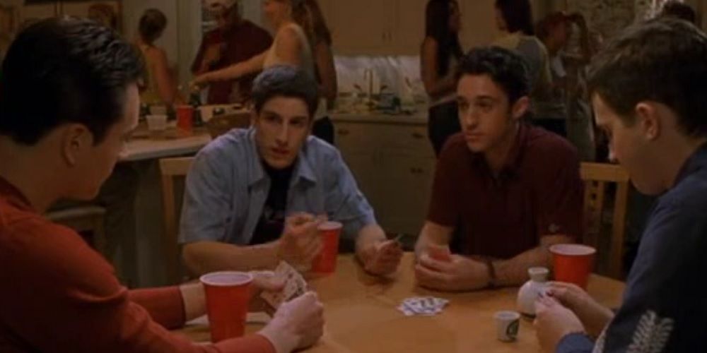 Oz, Jim, Kevin and Finch Playing Cards in American Pie 2