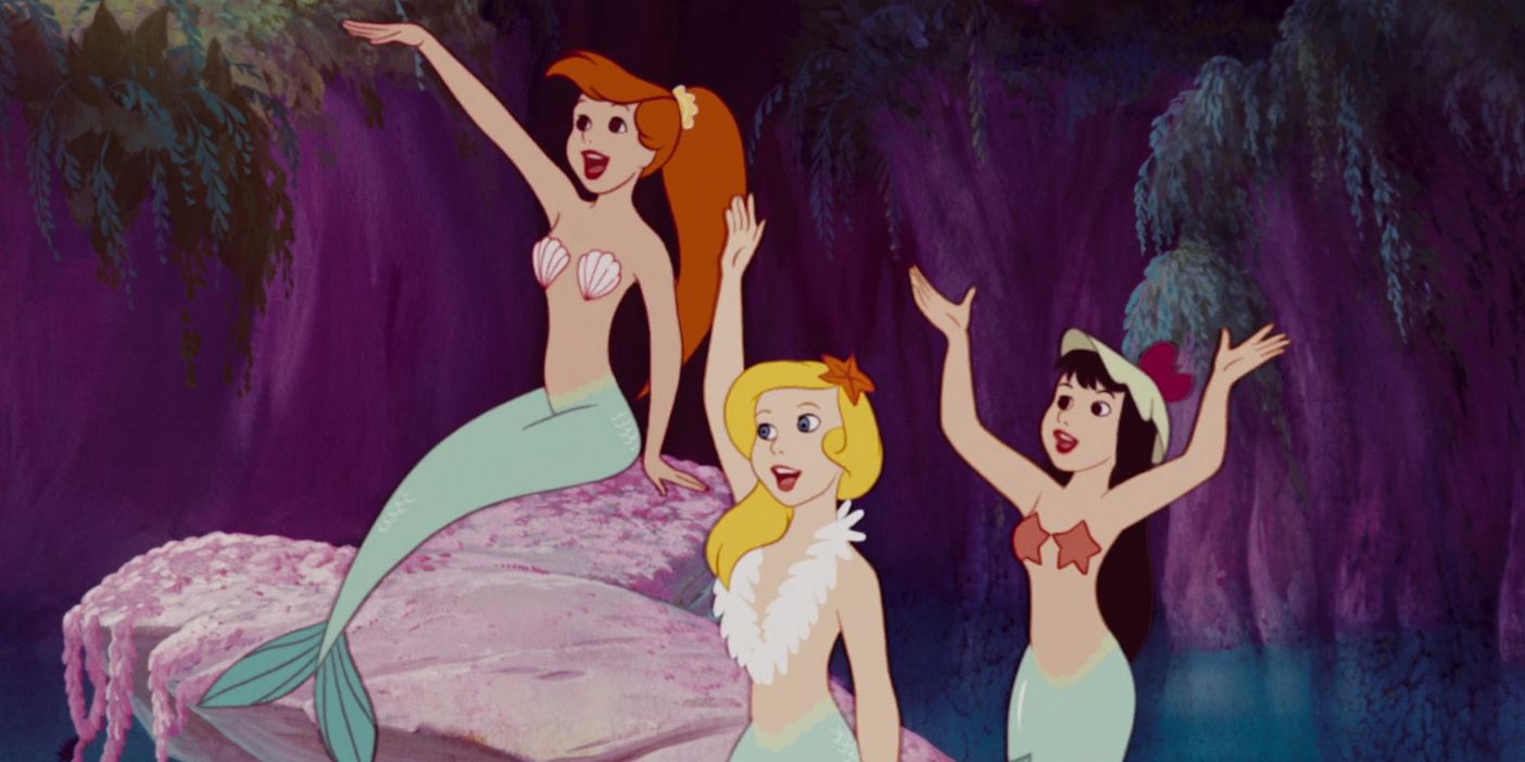 The mermaids wave to Peter in Disney's Peter Pan.