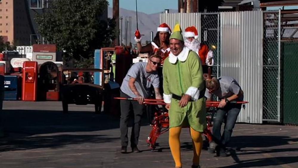 Rick Dale in an elf suit on American Restoration