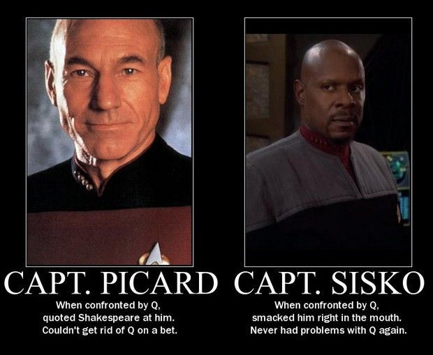Star Trek How Picard and Sisko Handle Q