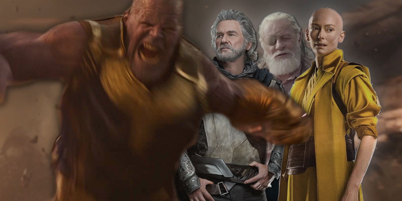Thanos with Ego Odin and the Ancient One