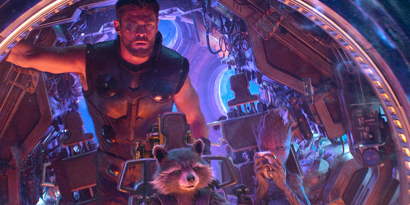 Thor with Rocket and Groot in Avengers Infinity War