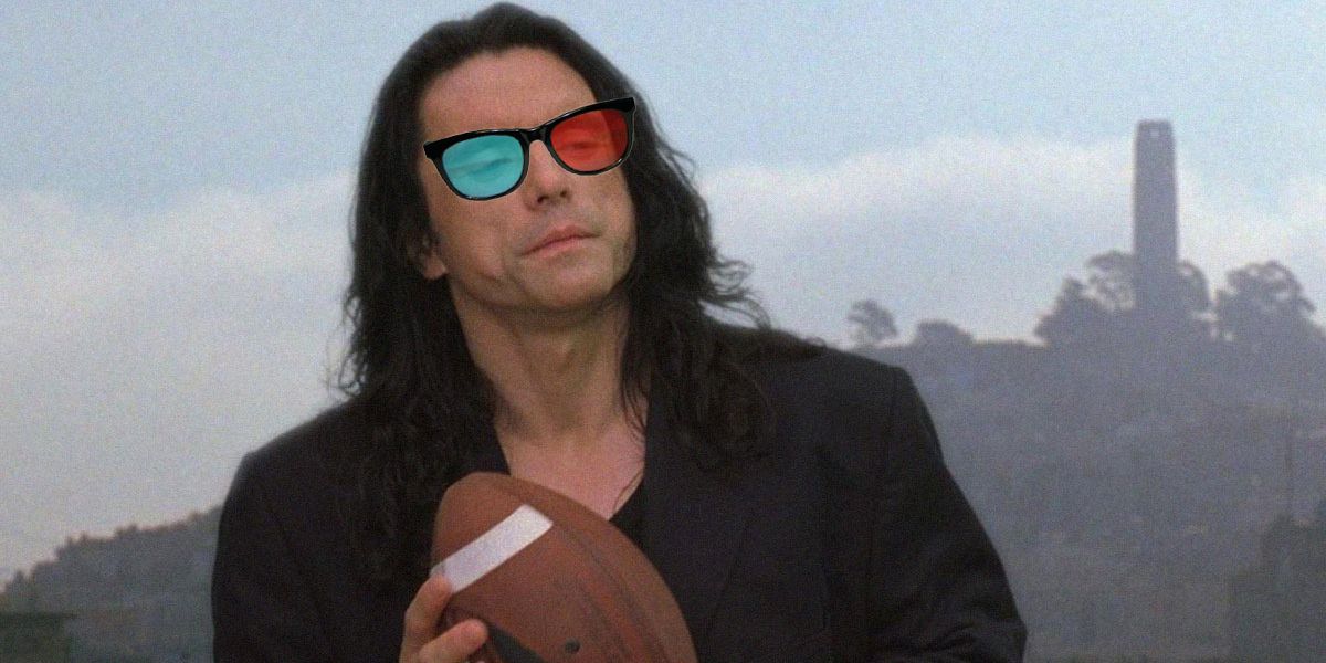 Tommy Wiseau in 3D glasses